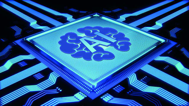 Musing on The Gentle Singularity Illustration of a microchip with the letters AI stamped on it